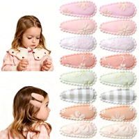 Set Jepit Rambut Plastik Motif Kotak-kotak Bunga Buatan Tangan Grosir, Jepit Rambut Lucu untuk Anak Perempuan Balita, Lembut Anti Selip, Elegan