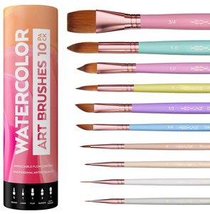 Professionale Color acqua con linguetta tonda per gatto a punta spazzola per dipingere 10 pz Set di pennelli per <span class=keywords><strong>acquerello</strong></span> pastello - Product Image 1