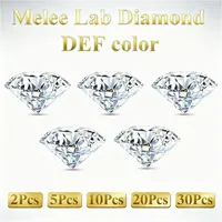 Lab yetiştirilen elmas Melee 0.9mm ~ 3mm HPHT CVD DEF VS-VVS yuvarlak parlak kesim dağınık boncuklar takı yapımı için toptan yüksek kalite