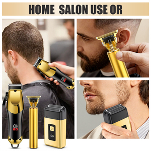 Set <span class=keywords><strong>Professionale</strong></span> per la Cura della <span class=keywords><strong>Barba</strong></span> da Uomo, Tagliacapelli, Rasoio, Trimmer 3 in 1 con Lame in Acciaio Inox, Ricarica Rapida, Uso Domestico, Nuovo - Product Image 3