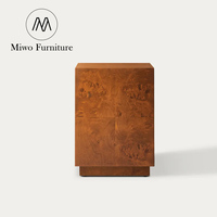 Table d'appoint moderne en bois en forme de cube, table de bout carrée sur piétement, table d'appoint de luxe en placage de bois de palissandre pour salon