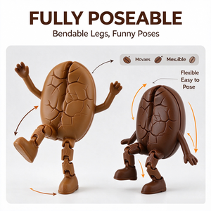 Figura de Grano de Café Impresa en 3D, Adorno Marrón para Escritorio, Escultura con Piernas Móviles, Decoración para el Hogar y la Oficina - Product Image 2