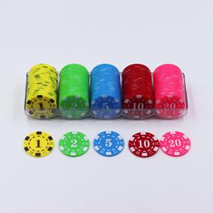 Jetons de jeu de poker Mahjong en plastique de 39 mm avec logo personnalisé, impression UV, vente directe d'usine, jetons de Texas Hold'em - Product Image 2