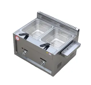 10L Restaurant Equipment 2 basket Gas Deep Fryer French Machine Fries Fryer Commercial Counter Top Gas Deep Fryer