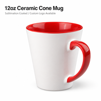 Taza de Café Cónica de 12oz, Dos Tonos, Interior y Asa de Color, Impresión Personalizada, Antiderrames, Apta para Lavavajillas, para Regalos Empresariales al por Mayor