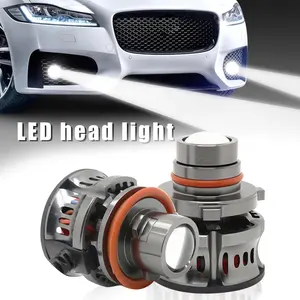Süper parlak araba lazer far ampulü lens H7 H11 9005 Led oto projektör sis lambası yüksek güç ışığı 3570 CSP