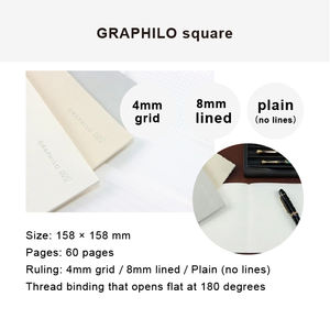 Customizable <b>Square</b> Grid <b>Notebooks</b> with Bulk Thread Binding Graphilo Style Japan Paper Cover - Product Image 4