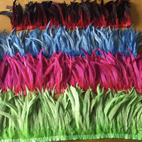Ruban de tissu rose à franges en plumes de coq pour la couture, idéal pour les projets DIY, vêtements, robes, costumes, chapeaux, accessoires, fêtes et décoration intérieure
