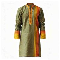 Ensemble Kurta Dhoti en polyester vert olive pour homme, vêtements ethniques indiens traditionnels pour les festivals et les mariages