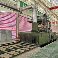 Máquina de granallado de paso de correa de rodillo de acero eléctrico con limpieza automática Motor de nueva condición Pulido de PLC