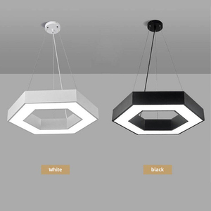 Lampe LED hexagonale pour <span class=keywords><strong>garage</strong></span>, design minimaliste, éclairage de décoration de projet, sans scintillement, 36W, CRI95, gradation vers le chaud - Product Image 4