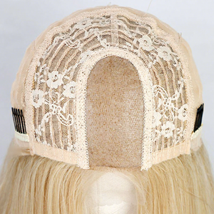 Peluca sintética de encaje frontal con cabello largo y liso para mujer europea y americana, resistente al calor, con raya al medio, estilo natural. - Product Image 3
