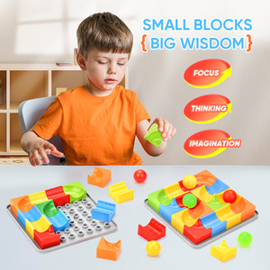 Juego de Pista de Canicas 2 en 1 Creativo y Educativo, Tablero de <span class=keywords><strong>Dibujo</strong></span> Borrable, Laberinto de Bolas para Armar, Juguete Educativo Temprano - Product Image 2