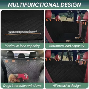 Venta al por mayor impermeable, fondo duro, resistente al desgaste mascota cubierta de asiento de coche de ajuste universal y hamaca diseño perro cubierta de asiento