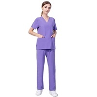 Conjunto <span class=keywords><strong>de</strong></span> uniforme médico quirúrgico con logo oem para mujer, pantalón con cuello en V y estampado <span class=keywords><strong>de</strong></span> enfermera, venta al por mayor - Product Image 2