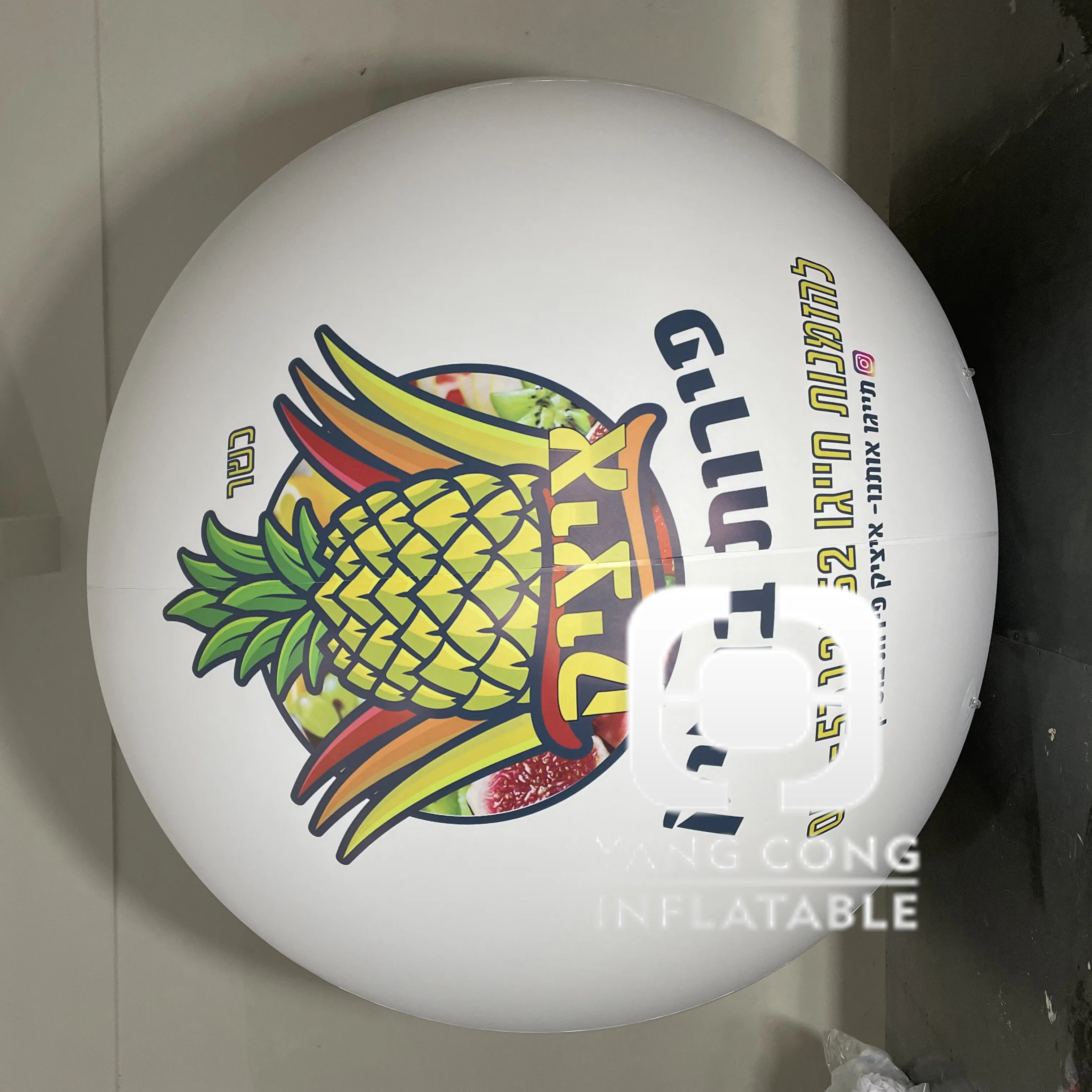Palloncino pubblicitario del cielo delle palle gonfiabili bianche su misura della decorazione della palla gonfiabile leggera del LED