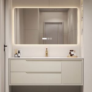 Mueble de Baño Inteligente con Lavabo de Madera de Roble y Gabinete, con Protección UV - Product Image 4