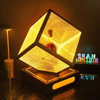 Présentoir de bouteille d'alcool de bar rechargeable tourbillonnant, présentoir de bouteille à led rotatif, présentateur de bouteille de cube magique
