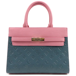 Sac à main tendance pour femme en cuir PU, color block, structuré, avec poignée supérieure et bandoulière gaufrée, pour usage quotidien - Product Image 1