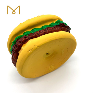 Promozione Eco friendly Squeaky Hamburger Pane Pet <span class=keywords><strong>Cheeseburger</strong></span> Cibo Lattice di Gomma Giocattolo Del Cane di Trasporto Del Campione - Product Image 6