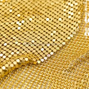 Tirai jala logam kain serpihan metalik 3mm warna emas & perak Tiongkok