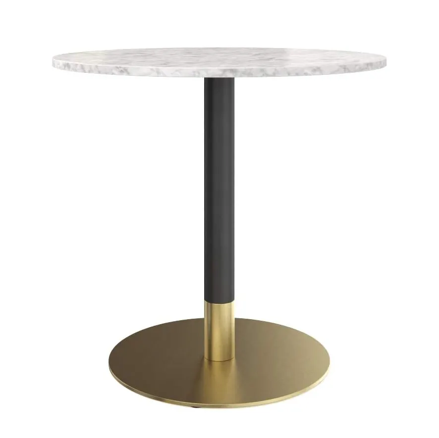 Bestseller Light Luxury Round Esstisch mit 2 Stühlen Small Area Dining Furniture Set Tulpen design mit goldenem Bein