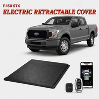 Couverture de benne électrique F-150 STX, volet roulant rétractable en aluminium, couvercle rigide de la benne, verrouillage à distance, étanche, noir, 2021+