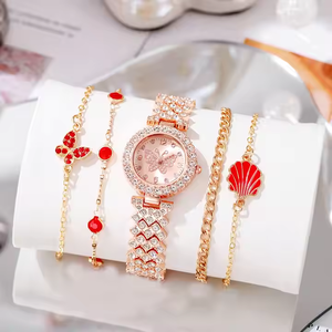 Precio de fábrica Mujeres Negocios Reloj de cuarzo dorado Moda Acero inoxidable Venta al por mayor Mujeres Negocios Diamante Cuarzo Wat - Product Image 2