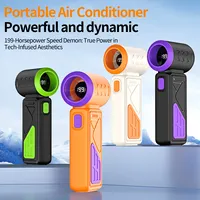 Nouveau design T318, ventilateur portable, mini design mecha, moteur sans balais, ventilateur USB portable, batterie 4000 mAh pour l'extérieur, ventilateur haute vitesse