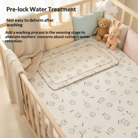 Draps-housses en coton biologique pour berceau, traitement anti-eau pré-soudé, sans rétrécissement, ultra doux, respirants, linge de lit pour bébé, motif Ours Lune Étoile