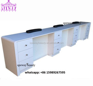 Venta al por mayor de salón de uñas blanco brillo triple manicura de mesa de bar - Product Image 4