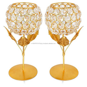 Bougeoir conique doré personnalisable de haute qualité Table de dîner de fête candélabres en métal décoratifs Noël compétitif - Product Image 1