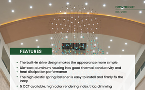 Plafonnier LED encastré 7,5 pouces 12W, 5 températures de couleur, dimmable Triac, IRC90, pour salle de bain résidentielle - Product Image 3