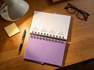 Quaderno a Spirale con Motivo Floreale e Finitura Effetto Legno Rustico, Diario per Password e Testo <span class=keywords><strong>Corsivo</strong></span>, per Casa e Ufficio, Vendita all'Ingrosso - Product Image 6