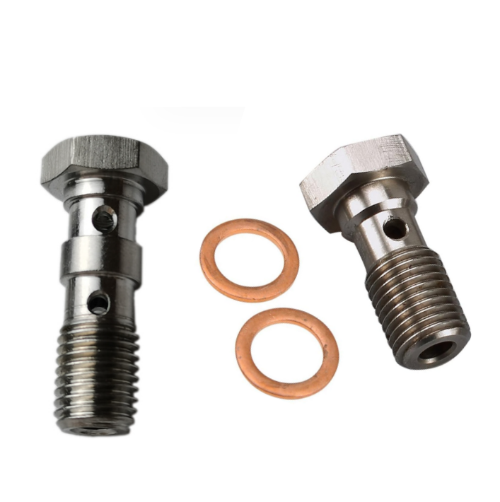 Unifizz 2pcs M10x1.0 Car Metric Thread Single Banjo Bolt Brake Fitting