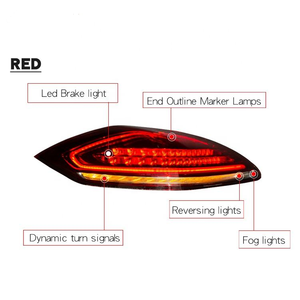Feux arrière LED AURON pour Panamera 2010-2013 970.1, clignotants dynamiques, feux de freinage, ajustement universel, 6000K - Product Image 3