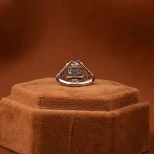 Brilliant Cut Moissanite <b>Diamond</b> <b>Ring</b> 925 Sterling Silver Lab Grown <b>Diamond</b> Wedding Jewelry - Product Image 2