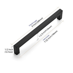 Nhà máy tùy chỉnh đồ nội thất hiện đại xử lý vuông thép không gỉ đồ nội thất cửa tủ ngăn kéo xử lý - Product Image 6