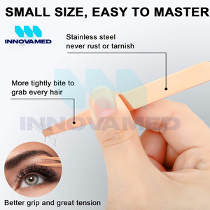 Pinzas Inclinadas de Acero Inoxidable para Cejas, Herramienta para Depilar el Vello Facial, Cuidado Diario de las Cejas, Venta al por Mayor - Product Image 3