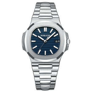 Montre mécanique automatique classique vintage pour homme en acier inoxydable, sportive, résistante à l'eau 5 ATM, avec aiguilles lumineuses, pour affaires - Product Image 3