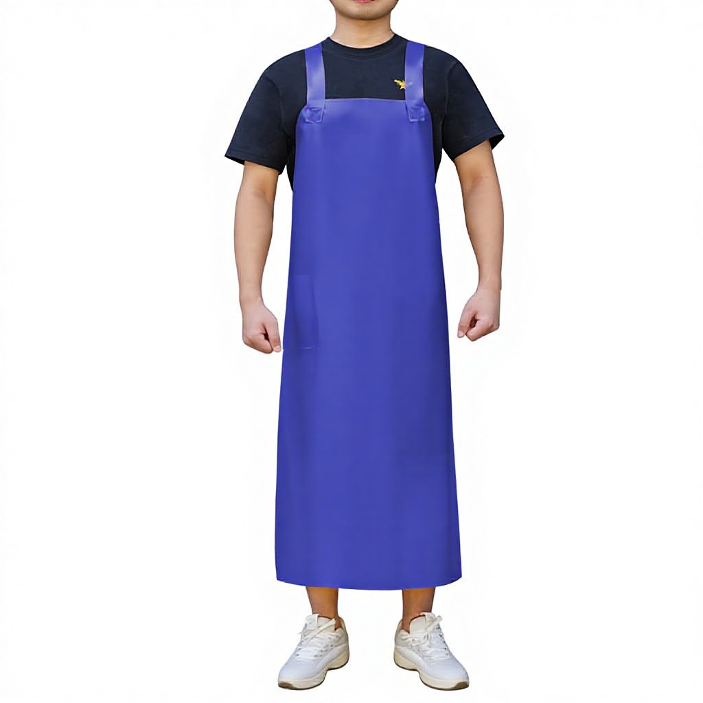 Delantal azul reforzado