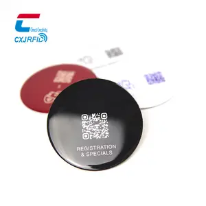 Self Order Restaurant Link Enocde Share QR Code Nfc Epoxy Tag Custom RFID NFC Tag Smart Touch Menu Table Phone Epoxy Sticker