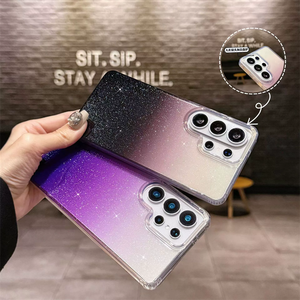เคสโทรศัพท์ใสไล่สีวิบวับ ประกายกลิตเตอร์ สำหรับ Samsung S26 S25 S24 S23 Ultra FE  ฝาหลังใสป้องกันการกระแทก - Product Image 1