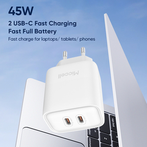 <span class=keywords><strong>Chargeur</strong></span> rapide USB-C Miccell 45W PD3.0 avec protection OTP/OVP pour téléphones portables et ordinateurs portables - Sortie 30W - Product Image 3