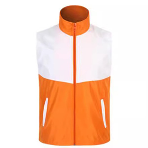 Gilet de sécurité réfléchissant rouge et blanc, bloc de couleurs, fermeture éclair intégrale, unisexe, pour l'automne - Product Image 3