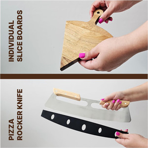 Accessoires <span class=keywords><strong>de</strong></span> cuisine <span class=keywords><strong>de</strong></span> haute qualité, 6 pièces, <span class=keywords><strong>plateau</strong></span> à pizza profond amovible <span class=keywords><strong>de</strong></span> 12 pouces, planche à pizza en bois avec couteau à pizza - Product Image 5