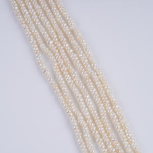 Promoción de Accesorios de Joyería DIY de Zhuji, Lote de Perlas Naturales de Agua Dulce Planas y Pequeñas de 18 cm, 3-3.5 mm - Product Image 4