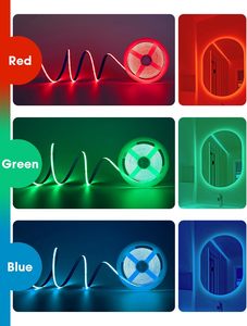 5V 12V 24V COB <span class=keywords><strong>LED</strong></span> <span class=keywords><strong>Strip</strong></span> ánh sáng ngoài trời không thấm nước trắng màu đỏ Màu Xanh Lá Cây băng màu xanh hổ phách màu hồng tím RGB Dimmable 110V 220V <span class=keywords><strong>LED</strong></span> Strips - Product Image 6