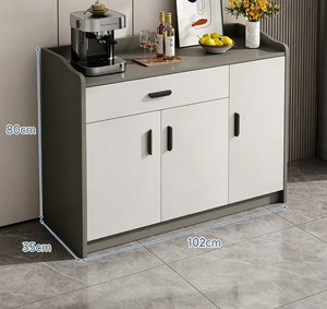 Buffet moderne minimaliste en bois avec 2 tiroirs et 3 portes, console de rangement pour salon - Product Image 5