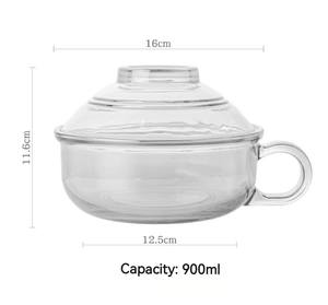 900ml bền mì bát với xử lý & nắp dày thủy tinh soong chịu nhiệt stockpot Mega bát cốc thực phẩm món ăn súp chậu - Product Image 4